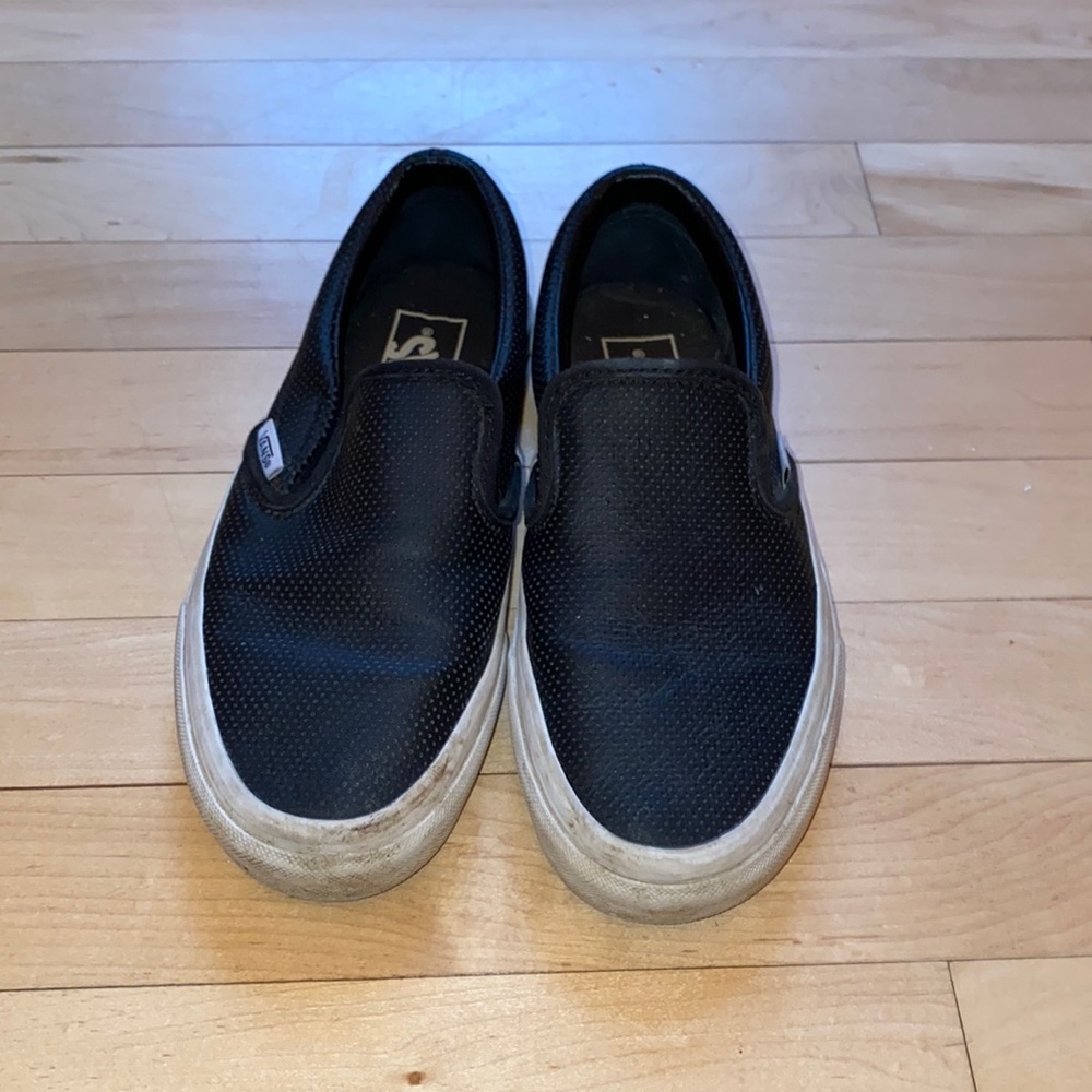 Womens leather vans slip on size 5.5